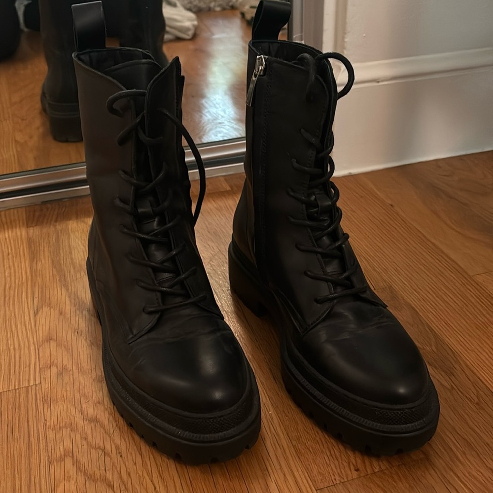 Maguire black combat boots